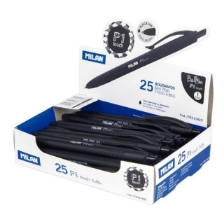milan expositor 25 boligrafos p1 touch negro milan 76511925