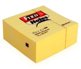 fixo cubo 400 notas adhesivas 76x76mm amarillas fixo 65005463