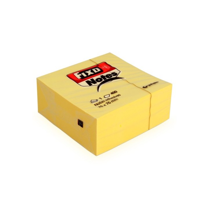 fixo cubo 400 notas adhesivas 76x76mm amarillas fixo 65005463