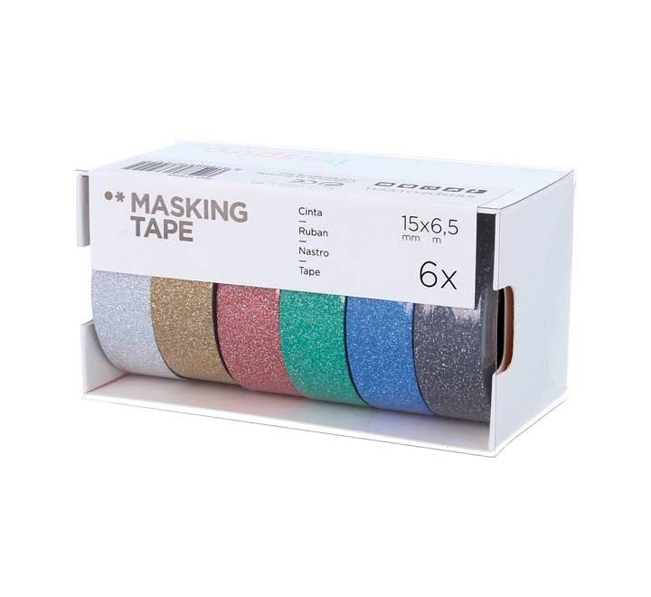 set 6 cinta washi tape innspiro serie glitter stdo