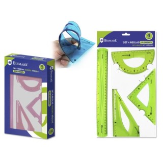 bismark set 4 reglas pvc flexibles 30/18/13/15 bismark 325010