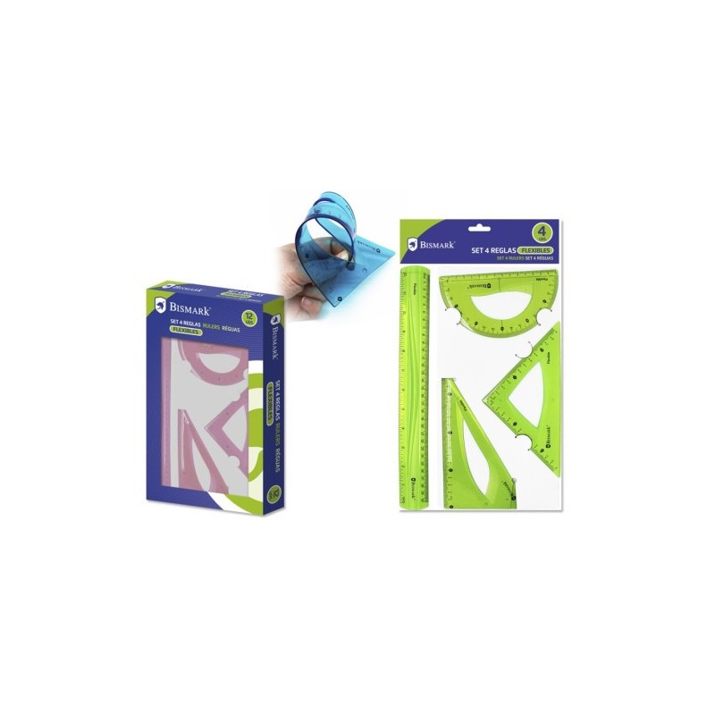 bismark set 4 reglas pvc flexibles 30/18/13/15 bismark 325010