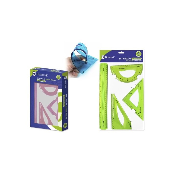 bismark set 4 reglas pvc flexibles 30/18/13/15 bismark 325010