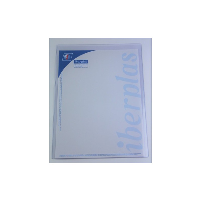 iberplas caja 50 fundas formato folio u portadocumentos  pvc cristal 150 micras iberplas 84q50