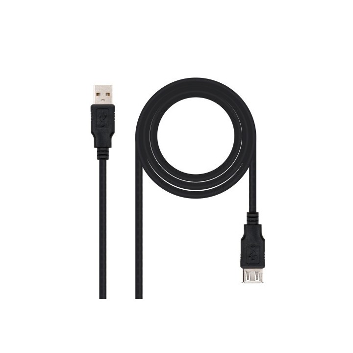 nanocable nanocable cable usb 2.0, tipo a/m-a/h, negro, 1.8 m