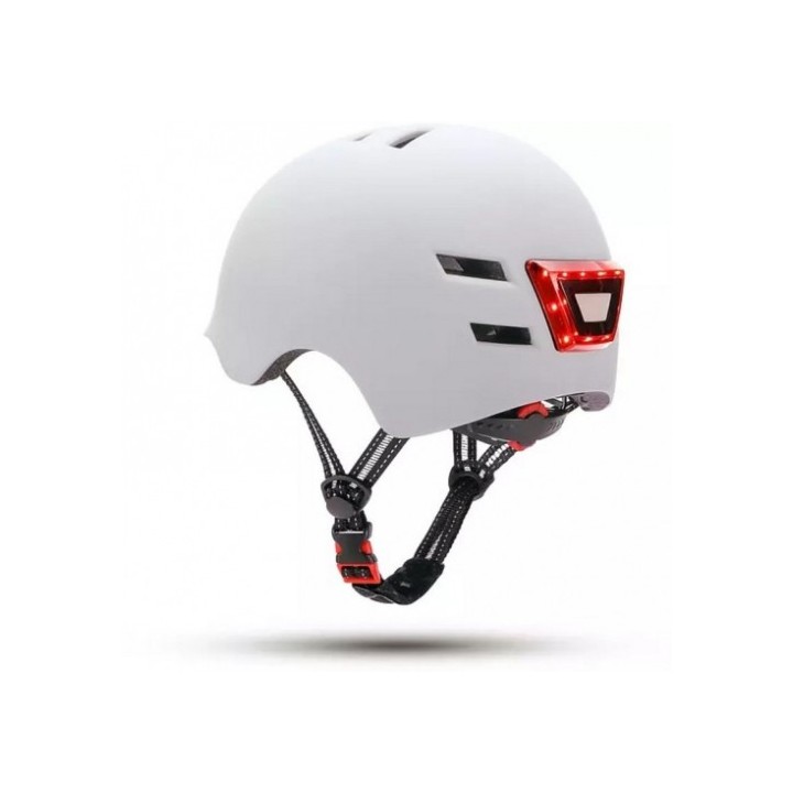 youin youin casco con led frontal y trasero blanco  (talla l)