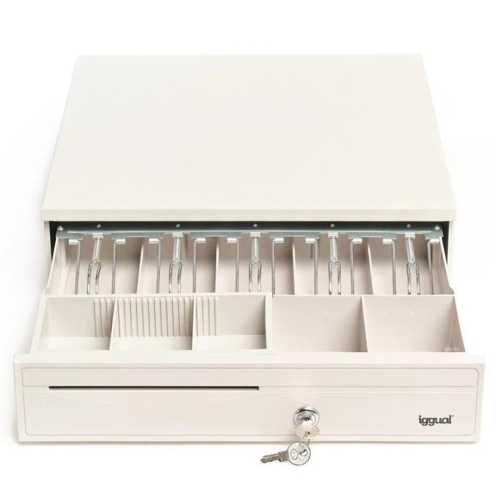 iggual cajon portamonedas iron-30w 42cm 5+5 blanco