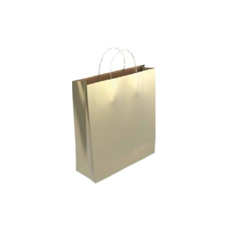 bismark bolsa papel con asas kraft oro m 27x12x37 cm bismark 329846  pack: 25 unidades