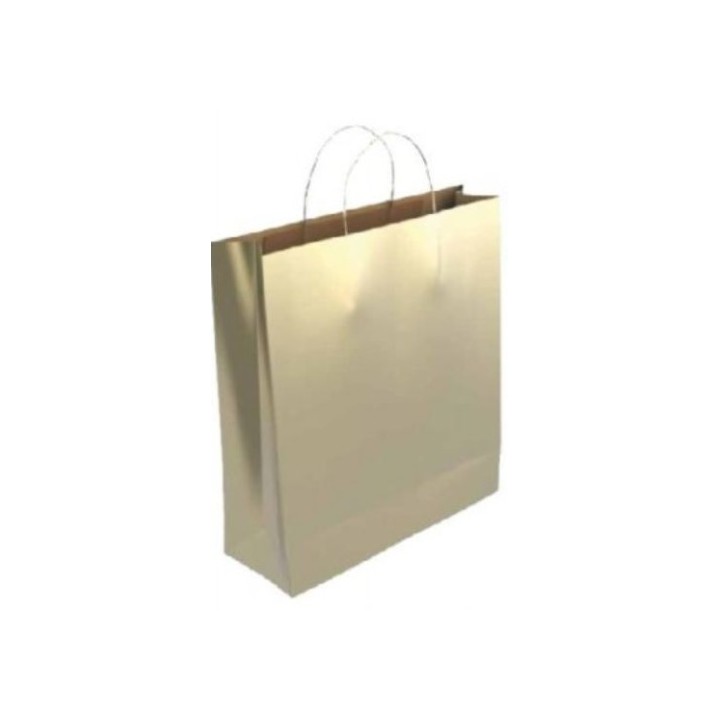 bismark bolsa papel con asas kraft oro m 27x12x37 cm bismark 329846  pack: 25 unidades