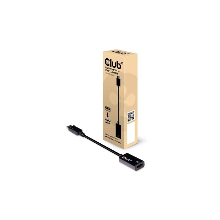 adaptador activo dp 1.4 a hdmi club3d 2.0 hdr m h 4k 60hz uhd hdr adaptador displayport a hdmi hdr