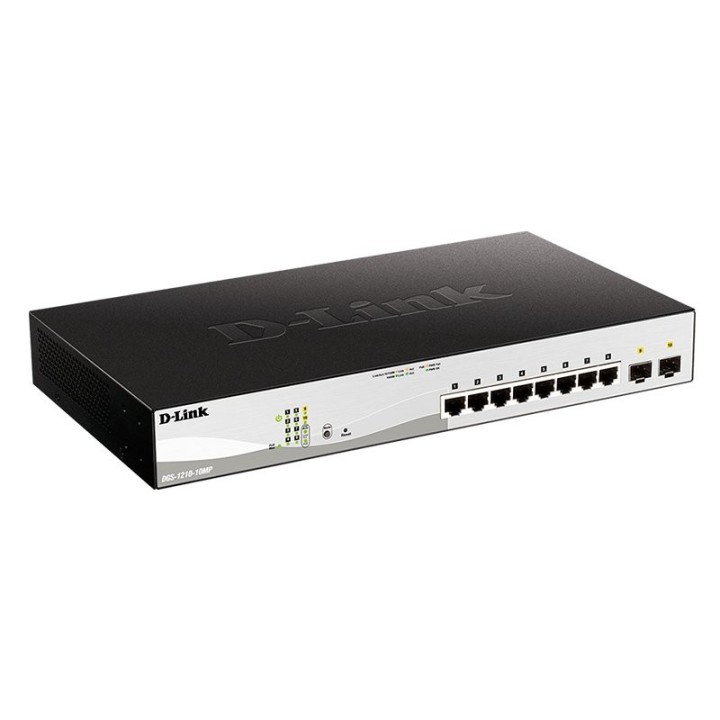 d-link dgs-1210-10mp/e switch 10gb poe+ 2xsfp 130w