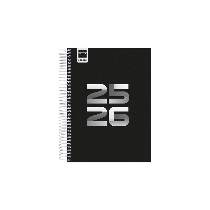 finocam agenda escolar 2025-2026 cool 4o 155x212 1dia pagina negro+ finocam 645060326