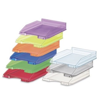 faibo bandeja apilable de plastico 350x250x65 mm. color transparente faibo 93-23  pack: 10 unidades