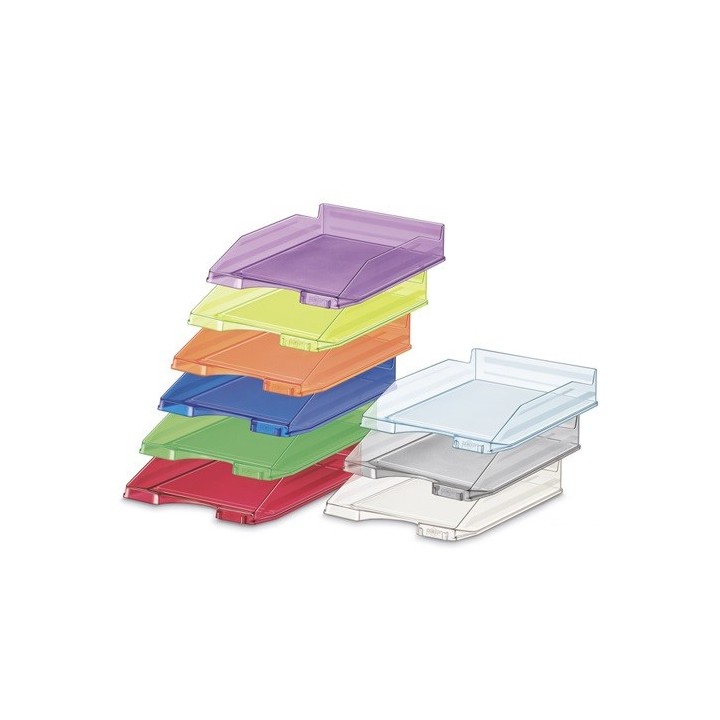 faibo bandeja apilable de plastico 350x250x65 mm. color transparente faibo 93-23  pack: 10 unidades