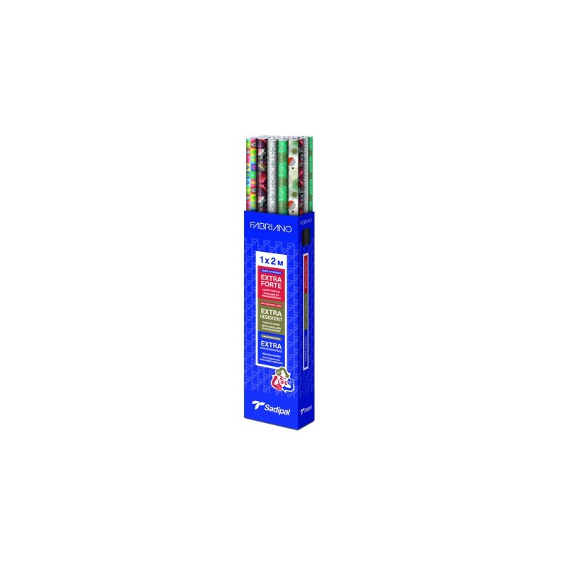 sadipal expositor 30 rollors papel de regalo everyday elegance gift 1x2 m 5 disenos surtidos fabrian