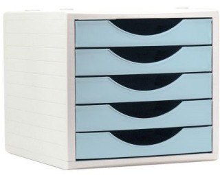 archivo 2000 modulo ecogreen 100% reciclado y reciclable 5 cajones azul pastel 340x270x260 mm archiv