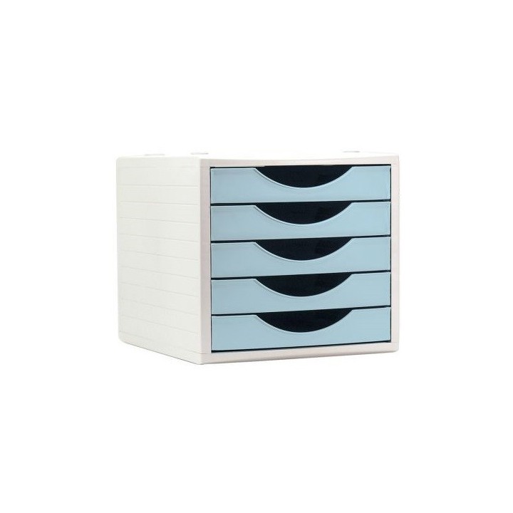 archivo 2000 modulo ecogreen 100% reciclado y reciclable 5 cajones azul pastel 340x270x260 mm archiv