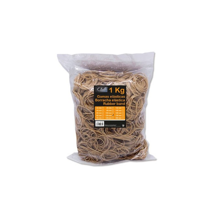 office club bolsa 1 kg. gomas elasticas no 120 de 12 cm. largo office club 300832
