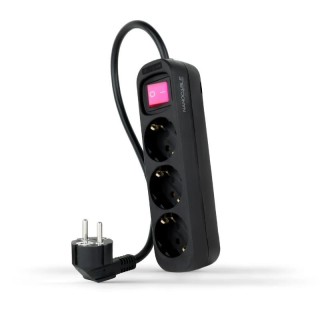 nanocable regleta 3 tomas interruptor negro