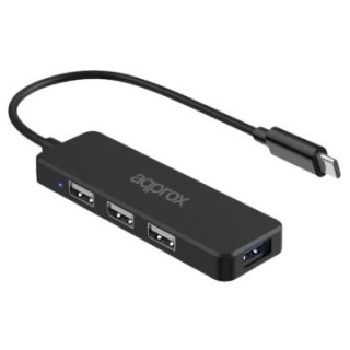 approx hub usb tipo-c 3usb 2.0 + 1puerto usb 3.0