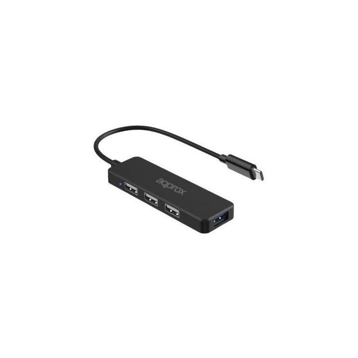 approx hub usb tipo-c 3usb 2.0 + 1puerto usb 3.0