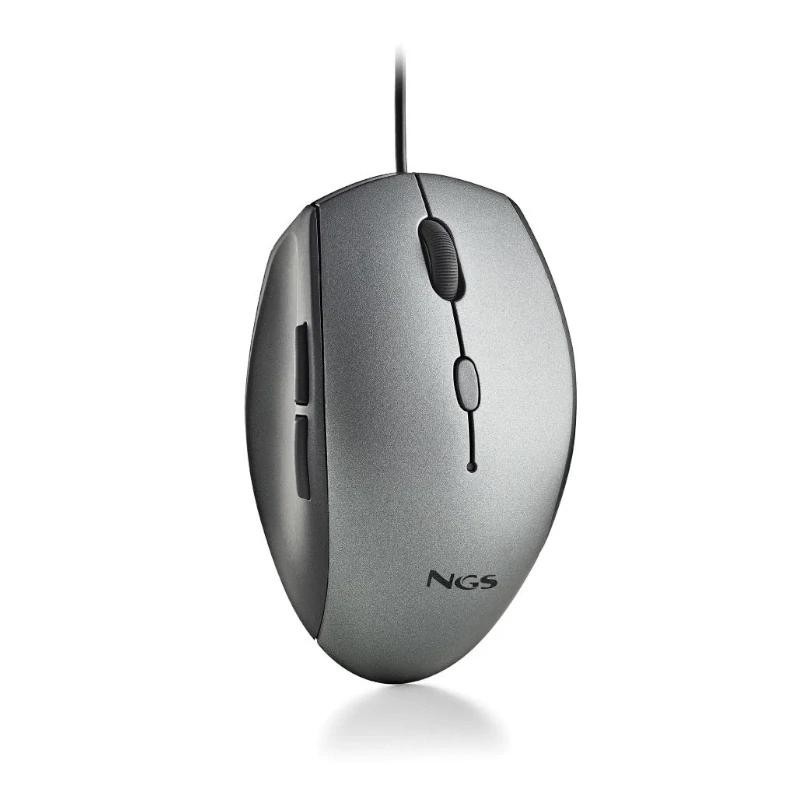ngs wired ergo silent mouse + usb type c adap gray