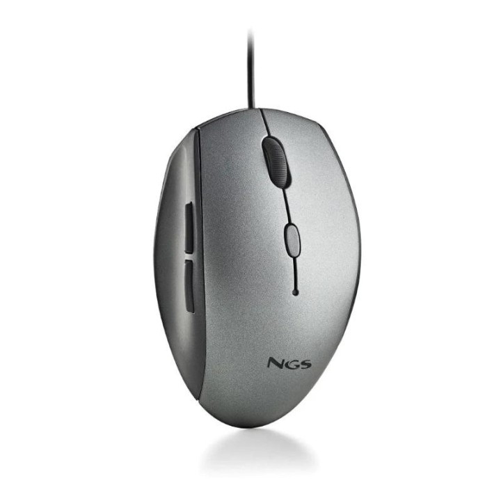 ngs wired ergo silent mouse + usb type c adap gray