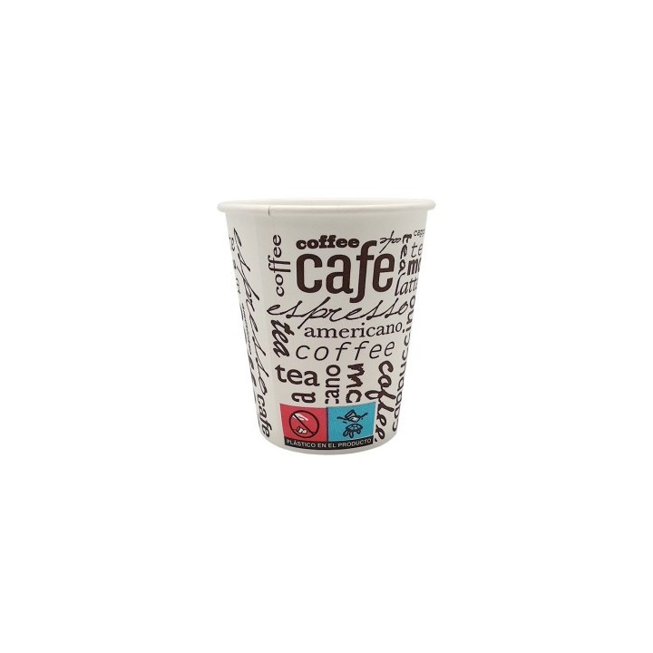 varios paquete 50 vasos carton compostable 200ml tecnopacking cu396