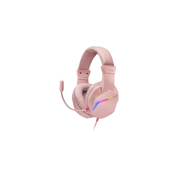 mars gaming auricular+mic mh122 rosa