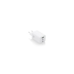 cargador aisens gan 65w 2xusb-c pd3.0 qc4.0 1xusb-a qc3.0 blanco
