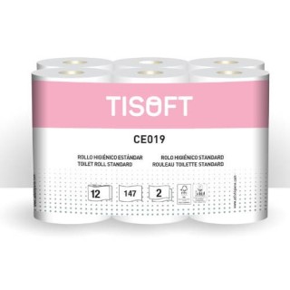tisoft paquete 12 rollos papel higienico 2c st tisoft ce019