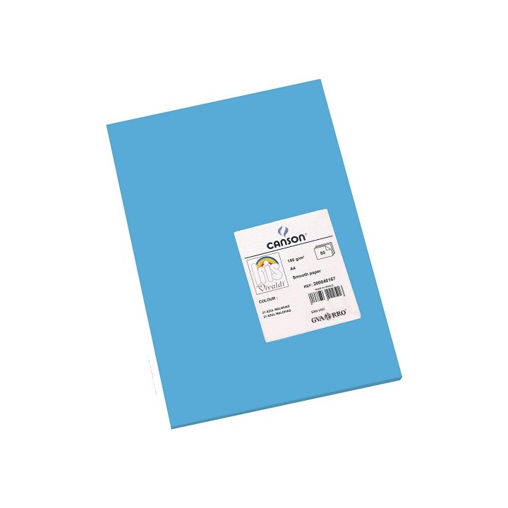 canson pack 50 hojas cartulina iris a4 185g azul canson c200040167