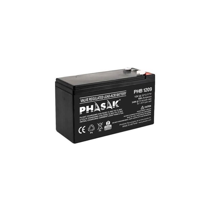 phasak bateria phasak phb 1209 compatible para sais 9ah 12v acido - plomo