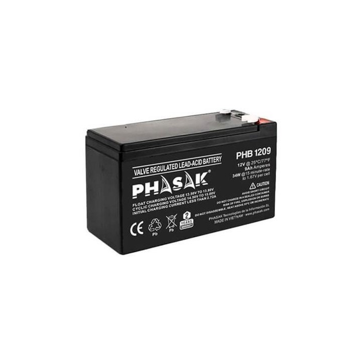 phasak bateria phasak phb 1209 compatible para sais 9ah 12v acido - plomo