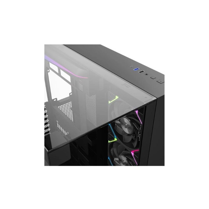 torre atx xyz tesseract a-rgb black 4xvent 120mm argb cpu max 165mm gpu max 400mm