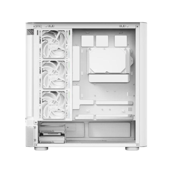 torre atx xyz quantum white 4xvent 120mm argb cpu max 180mm gpu max 400mm
