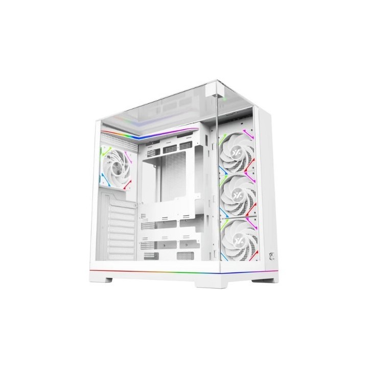 torre atx xyz tesseract a-rgb white 4xvent 120mm argb cpu max 165mm gpu max 400mm