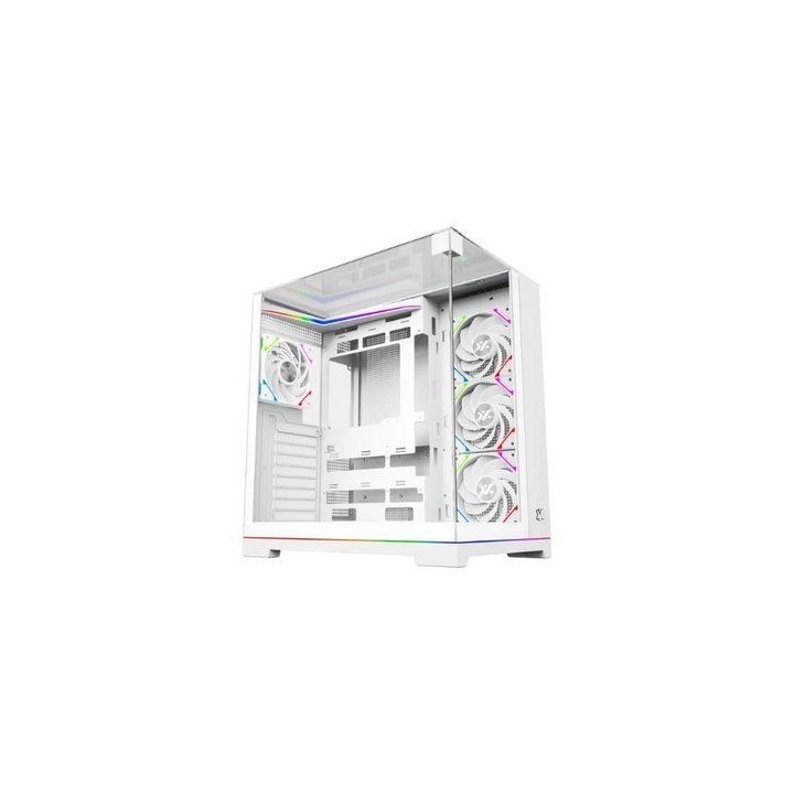 torre atx xyz tesseract a-rgb white 4xvent 120mm argb cpu max 165mm gpu max 400mm