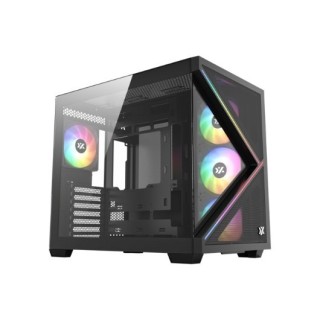 torre atx xyz qubex black 4xvent 120mm argb cpu max 165mm gpu max 400mm
