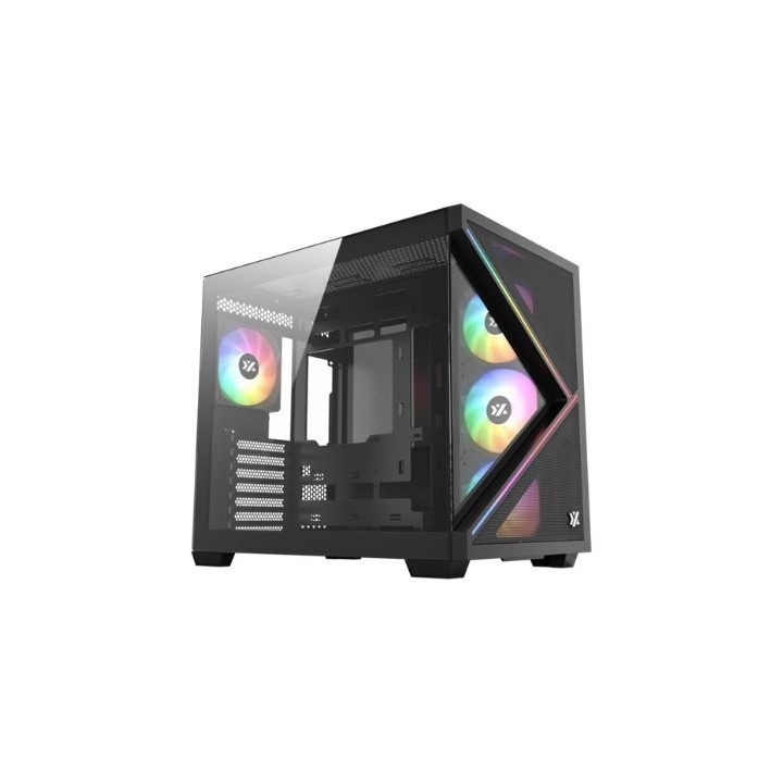 torre atx xyz qubex black 4xvent 120mm argb cpu max 165mm gpu max 400mm