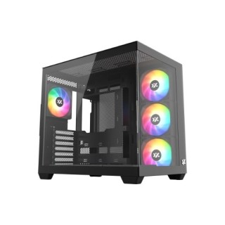 torre atx xyz tesseract x black 7xvent 120mm argb cpu max 165mm gpu max 390mm
