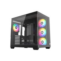 torre atx xyz tesseract x black 7xvent 120mm argb cpu max 165mm gpu max 390mm
