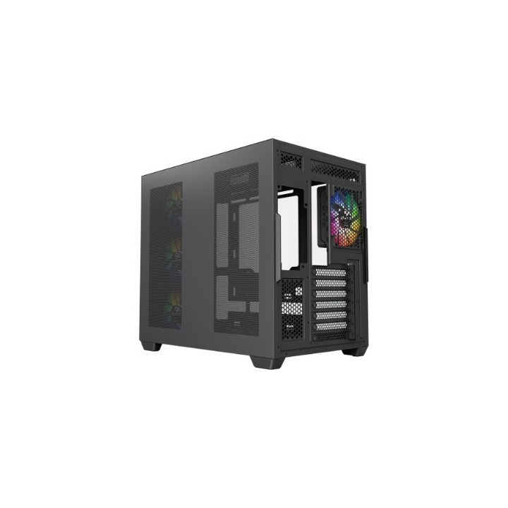 torre atx xyz tesseract x black 7xvent 120mm argb cpu max 165mm gpu max 390mm