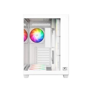 torre atx xyz tesseract x white 7xvent 120mm argb cpu max 165mm gpu max 390mm