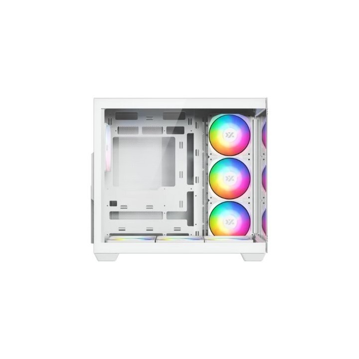 torre atx xyz tesseract x white 7xvent 120mm argb cpu max 165mm gpu max 390mm