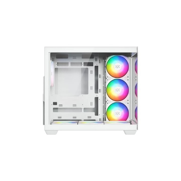 torre atx xyz tesseract x white 7xvent 120mm argb cpu max 165mm gpu max 390mm