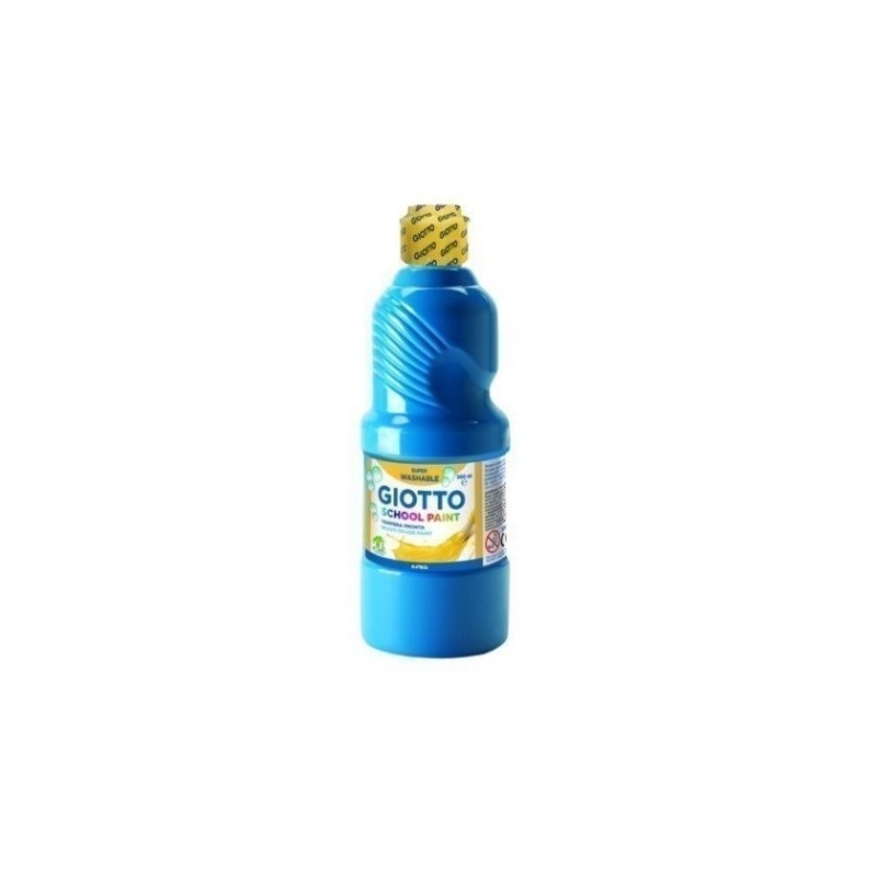 giotto giotto tempera escolar 500 ml botella azul, cian