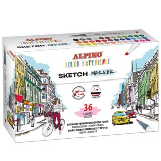 alpino estuche 36 sketch markers color experience alpino ar001066