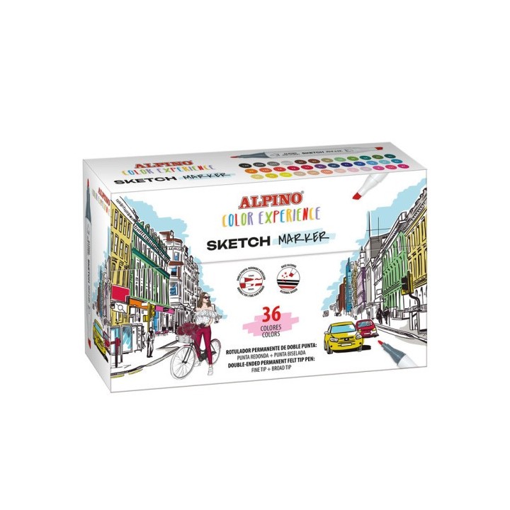 alpino estuche 36 sketch markers color experience alpino ar001066