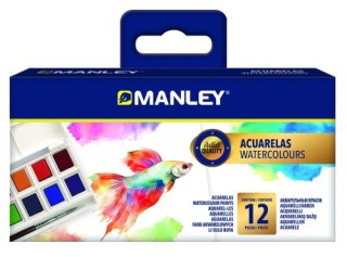 manley estuche acuarela 12 colores manley maq00012